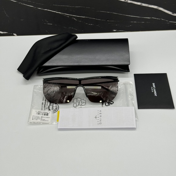NEW SL 519 MASK 001 SAINT LAURENT BLACK OVERSIZED SL519 001 WOMEN SUNGLASSES - Picture 11 of 11